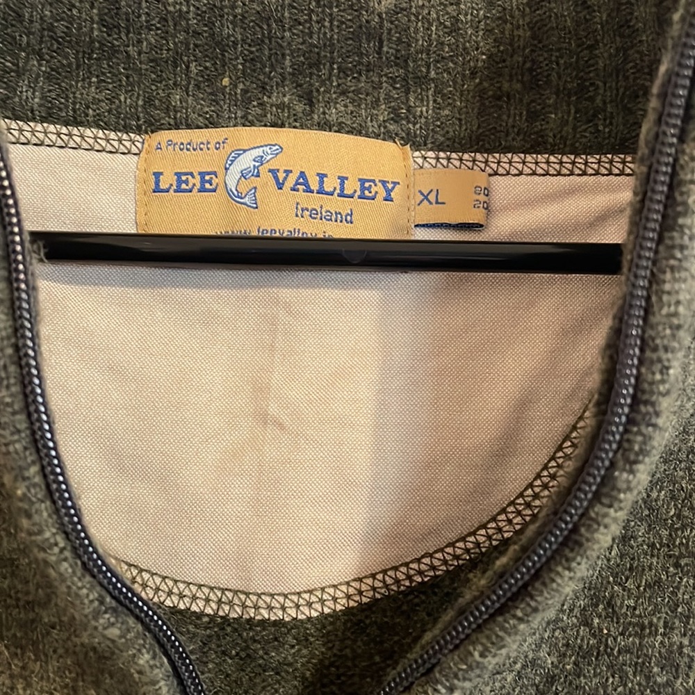Lee Valley Ireland. lambswool mossy green quarter zip sweater. XL. - Picture 2 of 10
